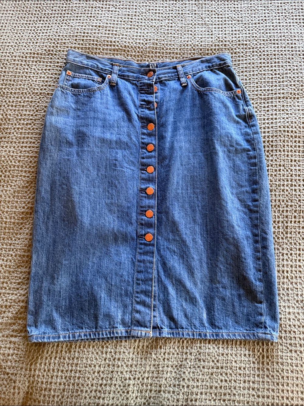 Gap Button-Front Denim Skirt - Blue